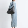 Abito lungo con zip a costine