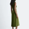 Abito midi con scollo a goccia e ruches