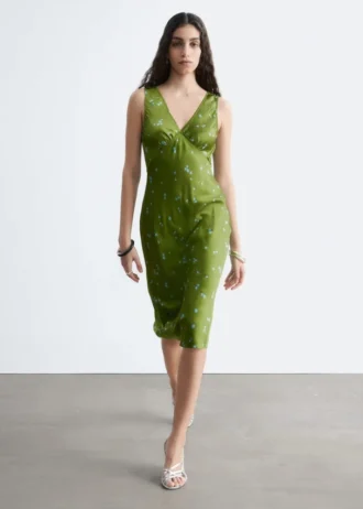 Abito midi con scollo a V