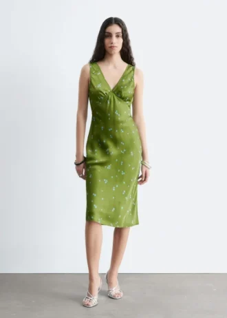 Abito midi con scollo a V