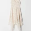 Abito midi con scollo a V in pizzo