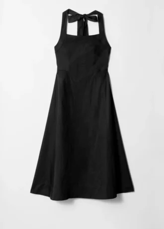 Abito midi con scollo all’americana