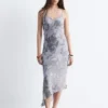 Abito midi con spalline a fiori