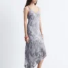 Abito midi con spalline a fiori
