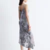Abito midi con spalline a fiori