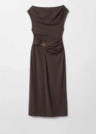 Abito midi drappeggiato