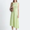 Abito midi drappeggiato asimmetrico