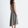 Abito midi drappeggiato asimmetrico