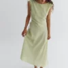 Abito midi drappeggiato asimmetrico