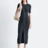 Abito midi in maglia a coste