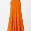 Abito midi in maglia a coste