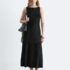 Abito midi in maglia a coste