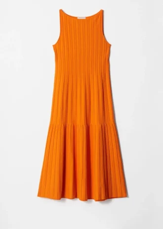 Abito midi in maglia a coste