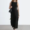 Abito midi in maglia a coste