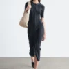 Abito midi in maglia a coste