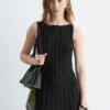 Abito midi in maglia a coste