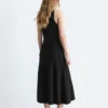 Abito midi in maglia a coste
