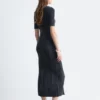 Abito midi in maglia a coste
