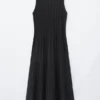Abito midi in maglia a coste