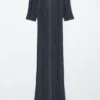 Abito midi in maglia a coste