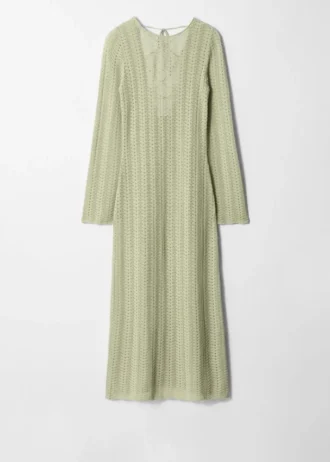 Abito midi in maglia pointelle