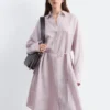 Abito midi in misto seta e cotone stampato