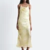 Abito midi jacquard con collo a cappuccio