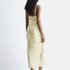 Abito midi jacquard con collo a cappuccio