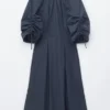 Abito midi scultoreo con coulisse