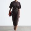 Abito T-shirt midi asimmetrico