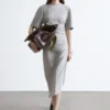 Abito T-shirt midi asimmetrico
