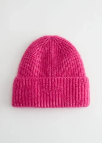 Berretto a coste in misto mohair