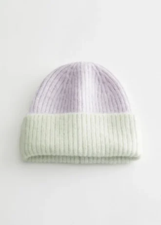 Berretto a coste in misto mohair