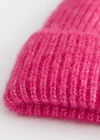 Berretto a coste in misto mohair