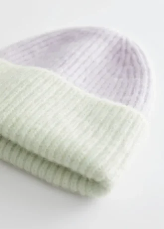 Berretto a coste in misto mohair