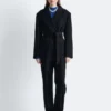 Blazer con cintura in lana