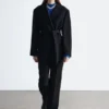 Blazer con cintura in lana