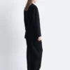 Blazer con cintura in lana