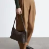 Borsa a tracolla in pelle intrecciata