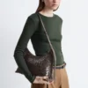 Borsa a tracolla in pelle intrecciata