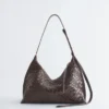 Borsa a tracolla in pelle intrecciata