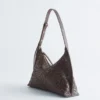 Borsa a tracolla in pelle intrecciata