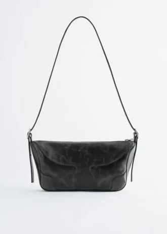 Borsa a tracolla rettangolare in pelle