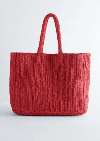 Borsa tote in paglia di carta