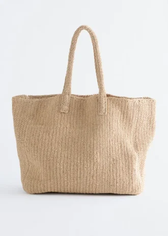 Borsa tote in paglia di carta