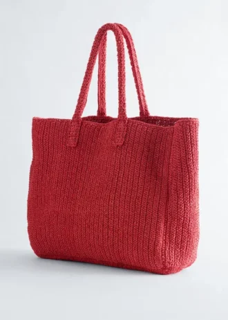 Borsa tote in paglia di carta