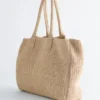 Borsa tote in paglia di carta