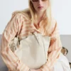 Borsa tote in pelle con fibbia e cinturino