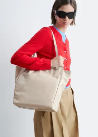 Borsa tote in pelle con fibbia e cinturino