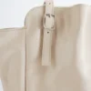 Borsa tote in pelle con fibbia e cinturino